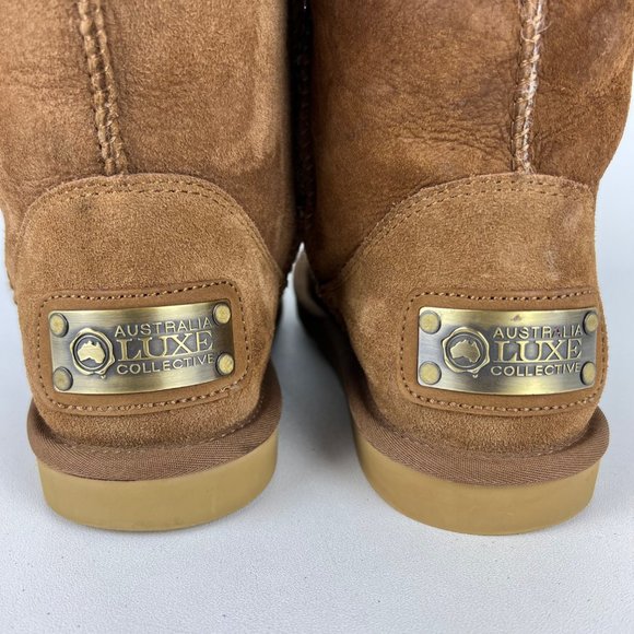 Australia Luxe Collective Womens Cosy Short Sheepskin Boot Sand Brown size 7 - Picture 5 of 13